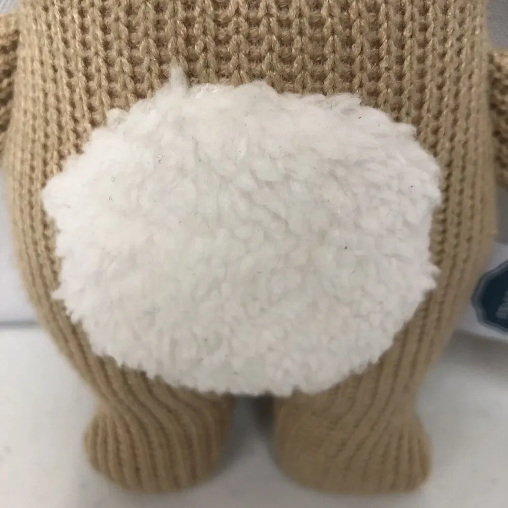 Mary Meyer Baby Rattle Knit Brown Sloth Plush Toy Soothes Baby NEW